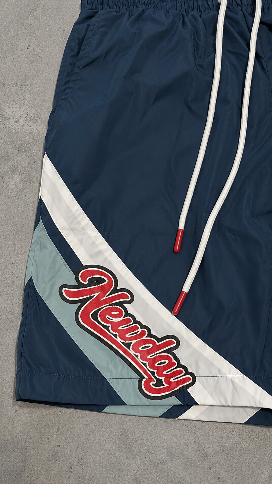 Chevron Panel Nylon Shorts (Navy)