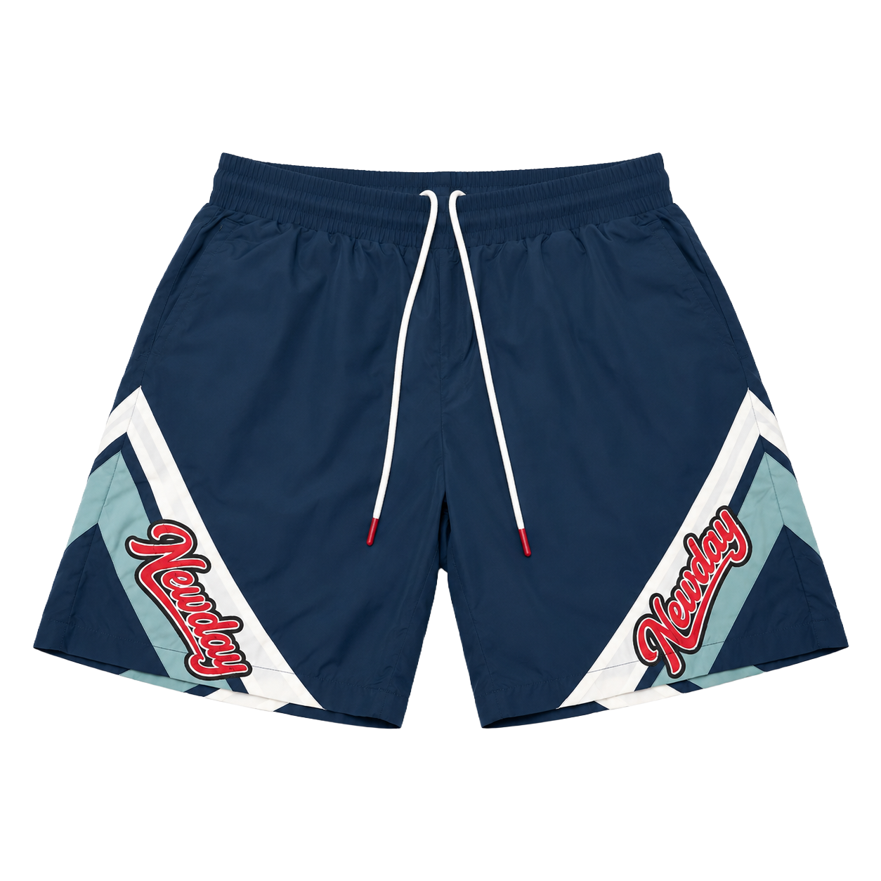 Chevron Panel Nylon Shorts (Navy)